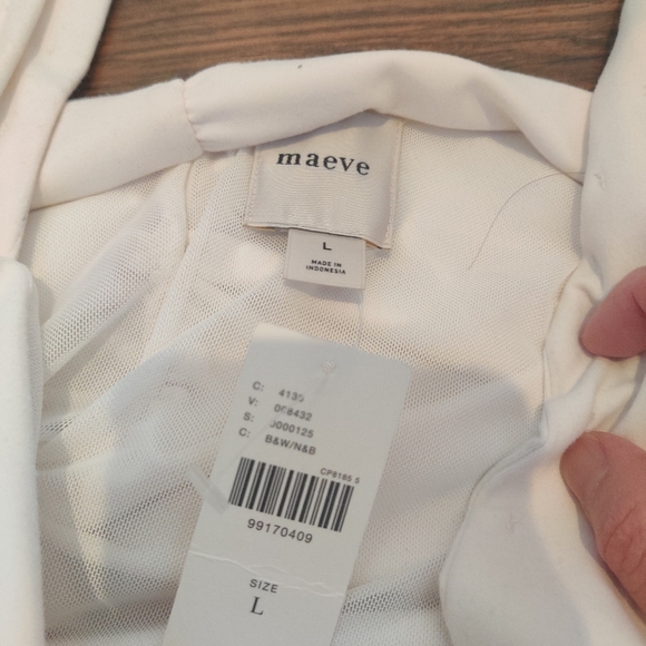 *Maeve Anthropologie Halter Twofer Mini Dress Black White Pockets NWT Size L - Picture 8 of 8